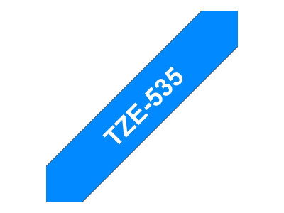 Brother TZE-535 ruban laminé P-Touch Blanc sur Bleu 12mm 8M