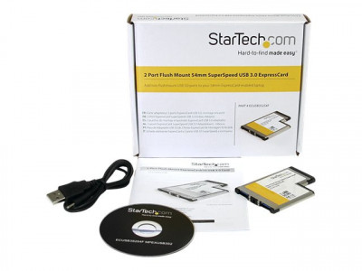 Startech : 2 PORT FLUSH MOUNT EXPRESSCARD SUPERSPEED USB 3 card ADAPTER