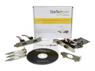 Startech : 4 PORT PCI EXPRESS RS232 SERIAL ADAPTER card avec 16550 UART