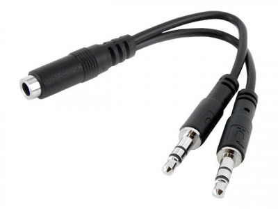 Startech : 3.5MM 4 PIN TO 2X 3 PIN 3.5MM HEADSET SPLITTER ADAPTER - F/M