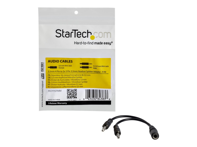 StarTech.com Rallonge jack - 3,6 m - Câble d'extension audio 3,5