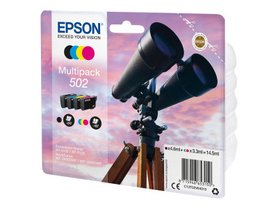 Epson BINOCULARS Multipack 4-COLOURS 502 encre Noir 4.6 ml - CMY 3.3 ml