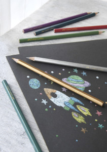 Faber-Castell métallique crayons hexagonaux, 10 carton cas