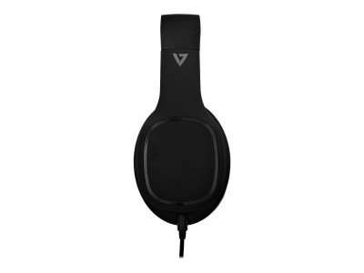 V7 : OVEREAR HEADSET W/ MIC 3.5 BLK OVEREAR BLK VOL CONTROL + MIC