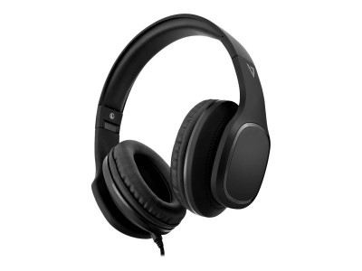 V7 : OVEREAR HEADSET W/ MIC 3.5 BLK OVEREAR BLK VOL CONTROL + MIC