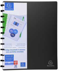 Exacompta Afficher livre A4, 30 poches, bleu