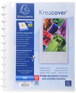 Exacompta Afficher livre A4, 30 poches, blanc