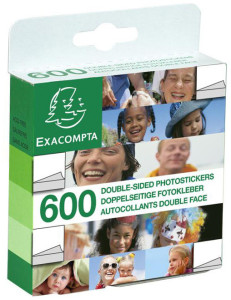 EXACOMPTA tampons Photo-adhésives, blanc, adhésif double face