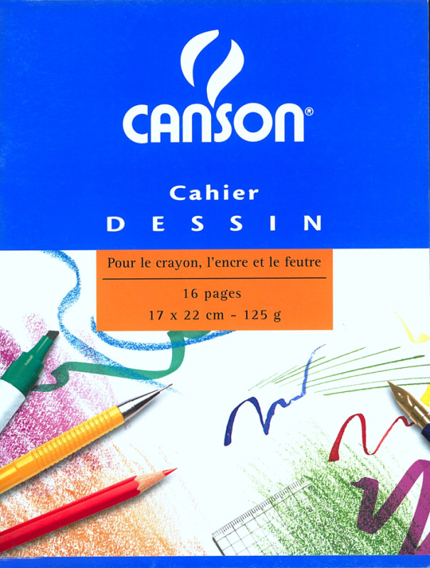 CANSON Cahier à dessin, uni, 120 g/m2, 170 x 220 mm