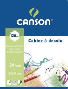 CANSON Cahier à dessin, uni, 120 g/m2, 170 x 220 mm