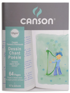 CANSON Cahier poésie et chant, 120 g/m2, 170 x 220 mm