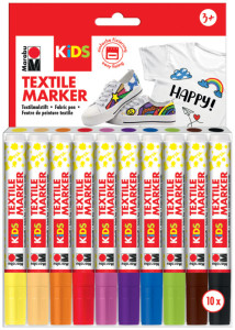 Marabu KiDS Textilmarker, 5 x 3 ml, 5er Blister