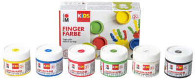 Marabu KiDS Fingerfarbe, 100 ml, Set 6er