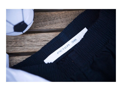 Brother : 18MM BLUE / WHITE FABRIC RIBBON .
