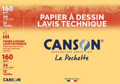 CANSON Papier de dessin technique, 240 x 320 mm, 160 g/m2
