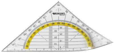 WESTCOTT Geodreieck, hypoténuse: 140 mm, flexible