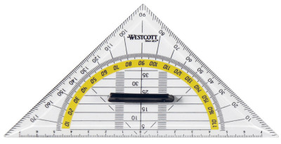 WESTCOTT équerre, hypoténuse: 220 mm, avec poignée