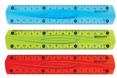 WESTCOTT règle plate, en matière plastique, longueur: 300 mm, flexible
