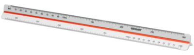WESTCOTT mesure triangulaire dimension 2, en plastique blanc