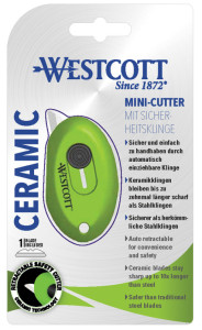 WESTCOTT mini-cutter à lame céramique: 31 mm, vert