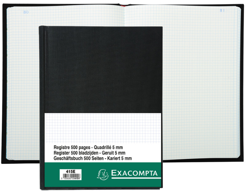 EXACOMPTA Ledger, A4, 250 feuilles à carreaux,