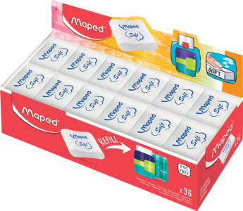 Gomme en plastique souple Maped Essentials, affichage blanc, 36er