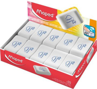 Gomme en plastique souple Maped Essentials, affichage blanc, 36er