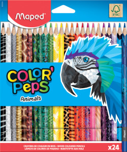 triangulaires Color'Peps de crayon Maped animaux, boîte en carton 12er