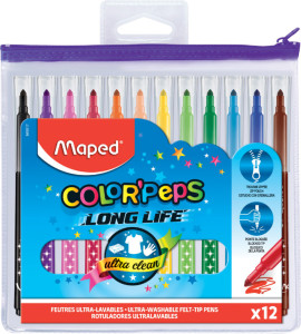 Maped Fasermaler Color'Peps Long Life, 12er zip