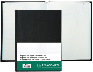 EXACOMPTA Registre quadrillé 5/5 folioté, 210 x 297 mm