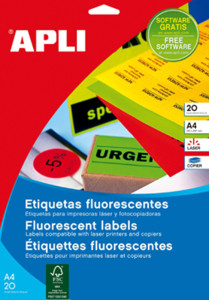 agipa Etiquettes adresse, 99,1 x 67,7 mm, jaune fluo