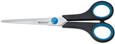 ciseaux Westcott prise en main facile, longueur: 130 mm, bleu / noir
