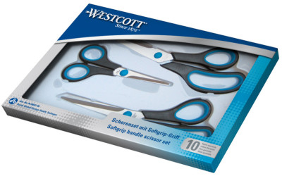 ciseaux Westcott Easy Grip, 3 pièces, longueur: 130 + 210 + 250 mm