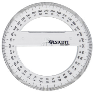 WESTCOTT protractor cercle complet de 360 ??degrés, 100 mm