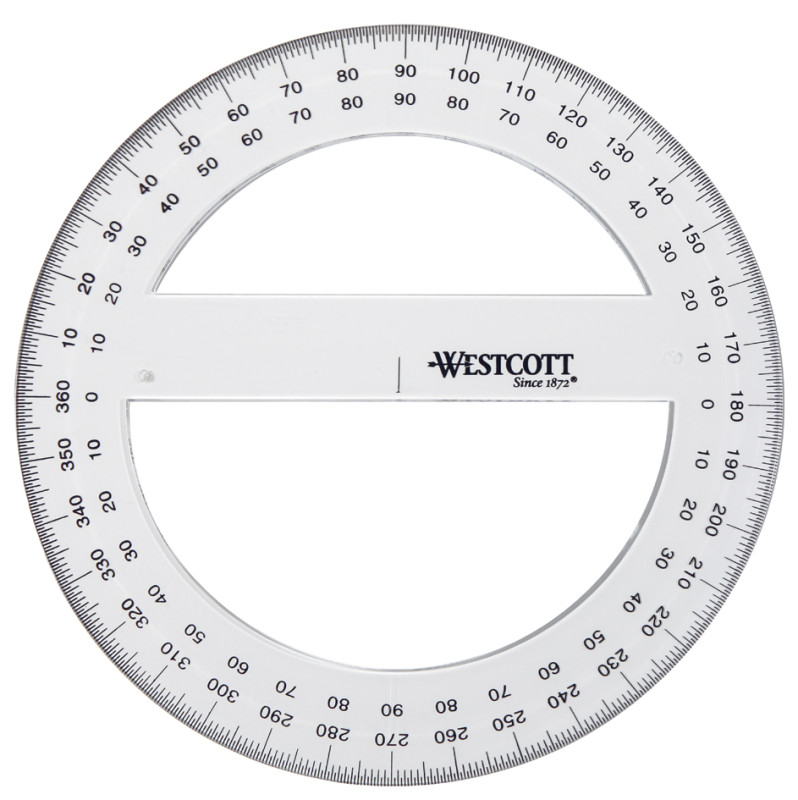 WESTCOTT protractor cercle complet de 360 ??degrés, 100 mm