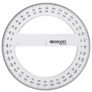 WESTCOTT protractor cercle complet de 360 ??degrés, 150 mm