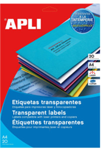 agipa Etiquettes transparentes, 210 x 297 mm
