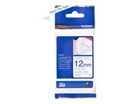 Brother TZE-FA3 ruban tissu P-Touch Bleu sur Blanc 12mm 7,99M