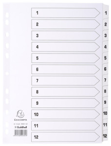 EXACOMPTA Intercalaires en carton 1-10, A4, 10 positions