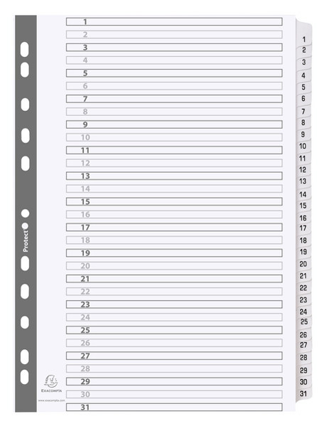 EXACOMPTA Intercalaires en carton 1-12, A4, 12 positions