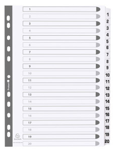 EXACOMPTA Intercalaires en carton 1-20, A4, 20 positions