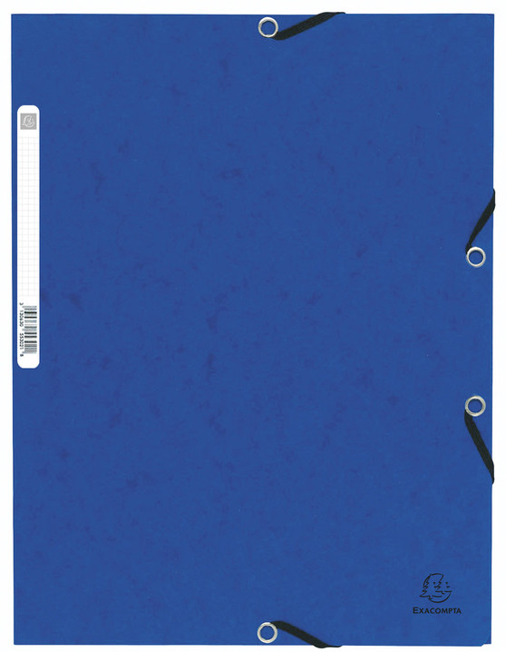EXACOMPTA Chemise à élastiques, format A4, en carton, bleu