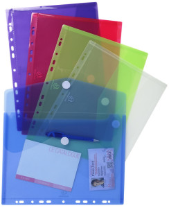 EXACOMPTA Pochette enveloppe perforée, A4, PP, couleurs