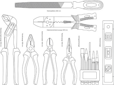 BRÜDER MANNESMANN Jeu d'outils, 159 pièces, valise en alu