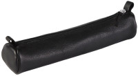 Clairefontaine Trousse ronde, cuir noir vieilli