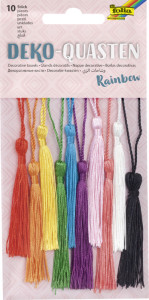 pompons décoratifs Folia « RAINBOW », 10 couleurs assorties