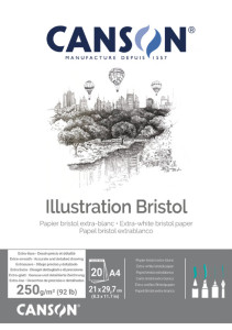 CANSON Bloc Bristol, A3, 250 g/m2, blanc