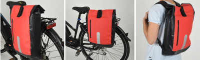 FISCHER sac porte-vélos, rouge / noir