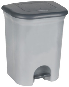 keeeper conteneur de déchets de pédale « fermée », 2x 11 litres, argent