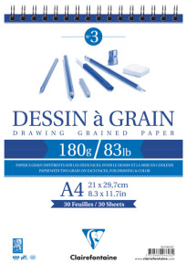 Clairefontaine Bloc papier dessin à Grain, A5, 180 g/m2